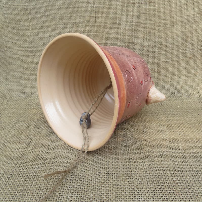 keramický zvonek pták 2 - růžový