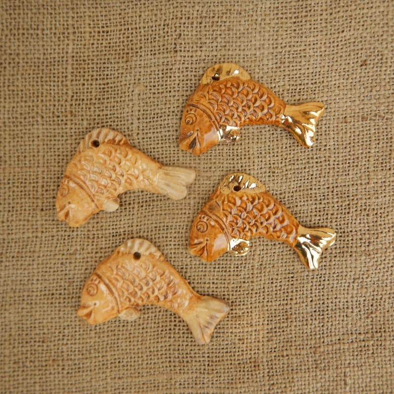 keramická rybka - zlatá 2