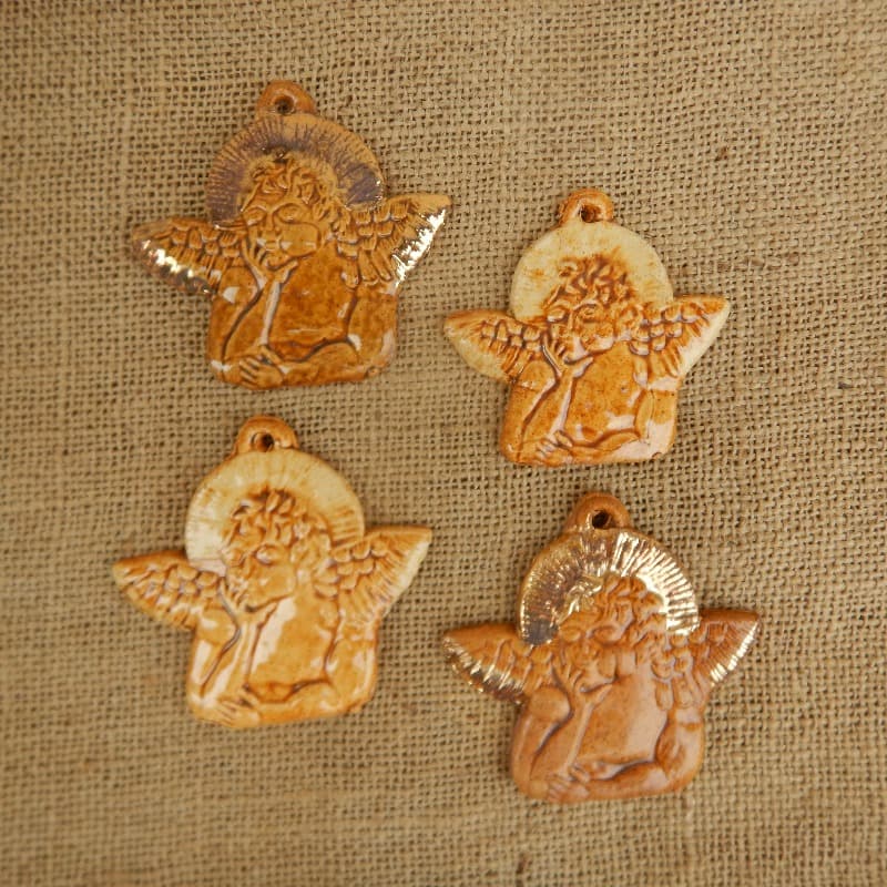 keramický andílek zlatý