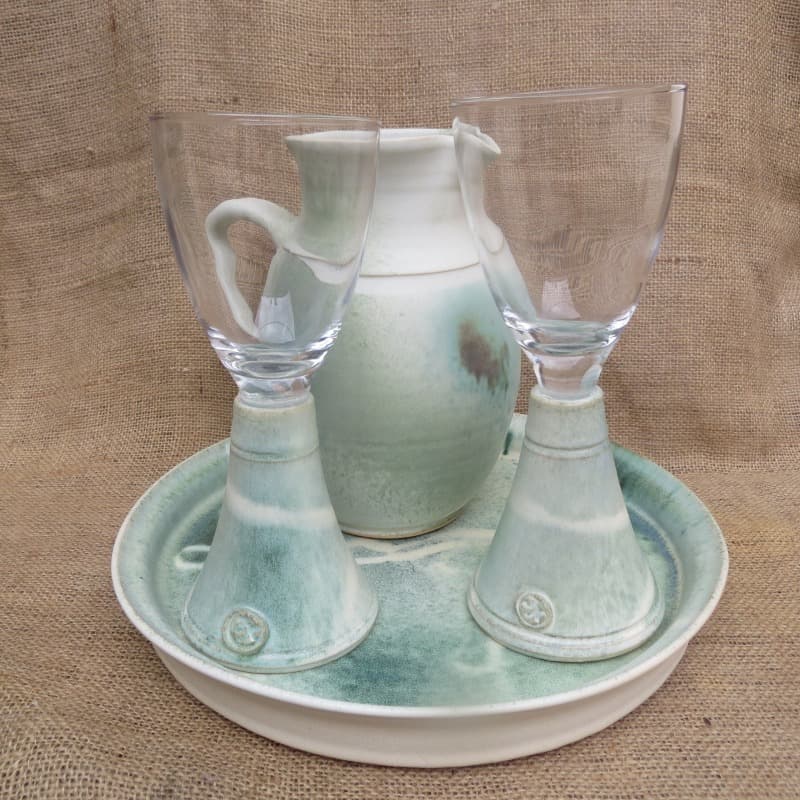 keramicko-skleněný pohár na víno, zelený - 0,3 l