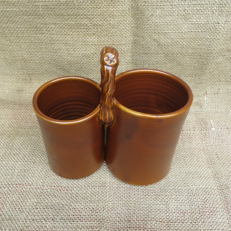 keramický stojan na příbory 2 - hnědý