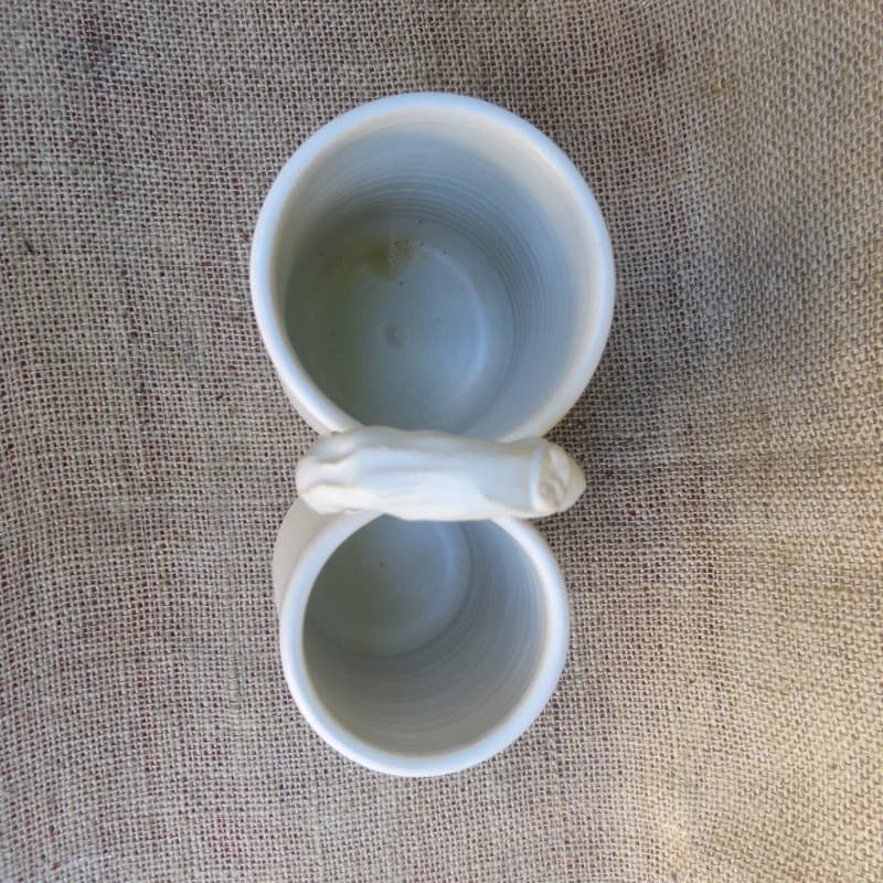 keramický stojan na příbory 2 - smetanový