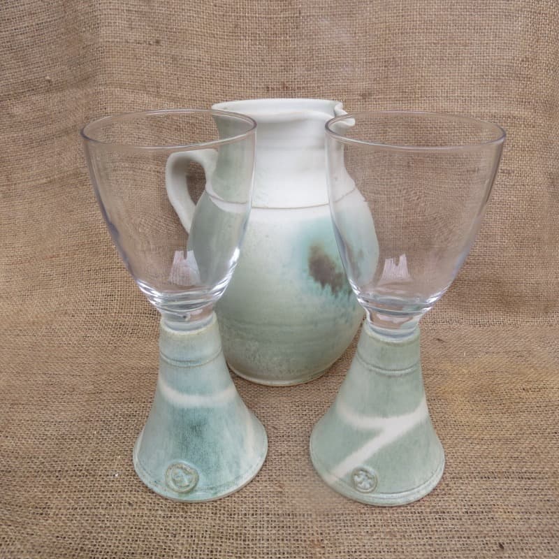 keramicko-skleněný pohár na víno, zelený - 0,3 l