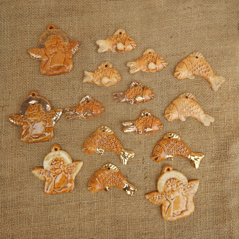 keramická rybka - zlatá 2