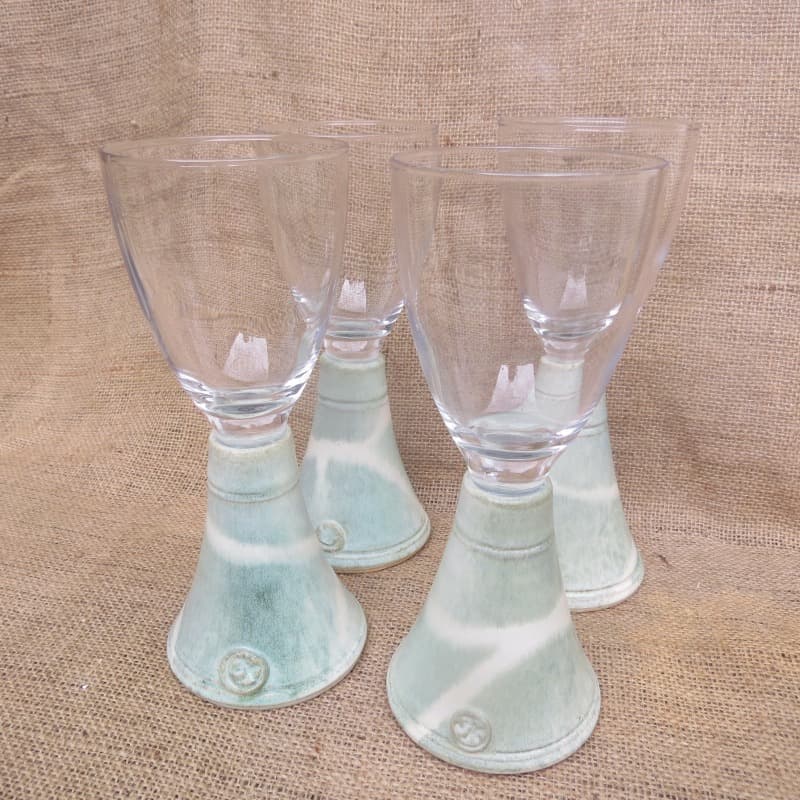 keramicko-skleněný pohár na víno, zelený - 0,3 l